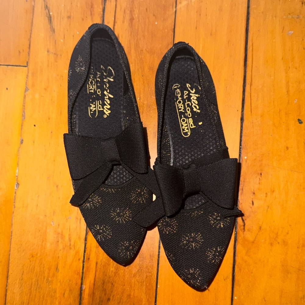 Skechers Black Bow Flats sz 6